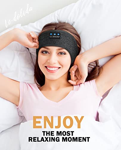 Image of LC-dolida Sleep Headphones Headband Bluetooth 5.4, Headband Earphones Wireless with USB C Charge Port, Sleep Mask for Sleeping, Sports, Gifts, Workout, Jogging, Yoga, Insomnia, Air Travel, Meditation