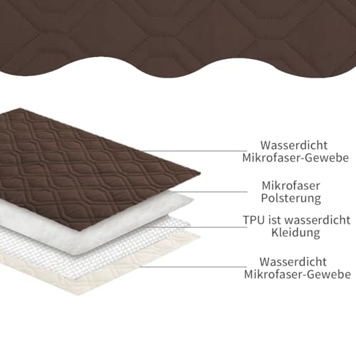 Amarrirose wasserdichte Hundedecke - Robuste Hundematte,75 * 175cm Outdoor hundematte maschinenwaschbar,Wendedecke hundedecke für unterwegs,Hunde & Katzen geeignet Schokolade + Beige