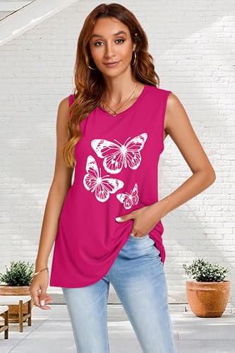 Image of Womens Tank Tops Summer Casual Sleeveless Top Loose Fit Basic Tunic Shirts