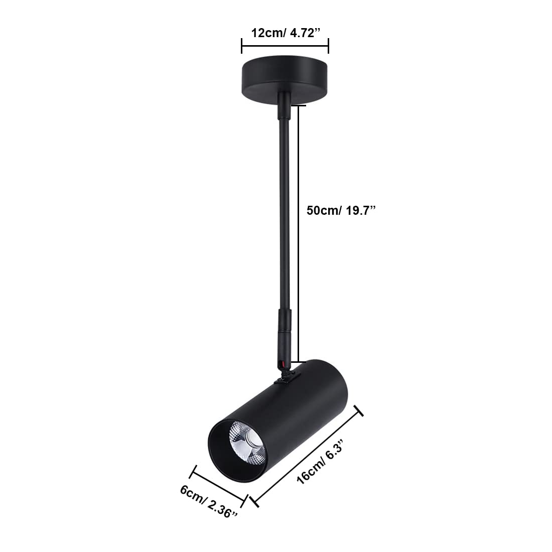 Lampa sufitowa LED na szynie, czarna lampa sufitowa z obrotowym światłem do salonu, jadalni, przedpokoju, baru (czarne 3 światła) (czarne 20 W)