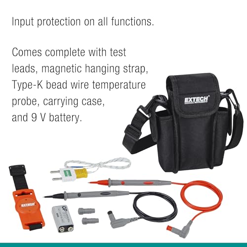 Image of Extech EX520A High Accuracy True RMS Multimeter, 6000 Count, 0.09% | AC /DC to 1000V, 0.09% DC accuracy, LoZ, low pass filter, Type K, IP67, 2m drop, magnetic strap