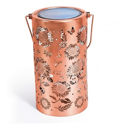 Lanterne solaire au design tournesol pour ambiance chaleureuse de terrasse et jardin