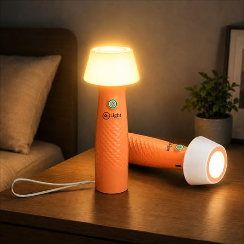 Image of Mr. Light Torch Rechargeable, 1200mAh Torch & Camping Light with Stepless Dimming, Portable LED Flashlight for Home, Camping, Power Outage & Daily Use(Orange)