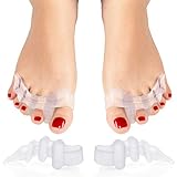 feifanshop Zehenspreizer Silikon für alle Zehen [4x], Hallux Valgus Korrektur 2 Paare, Soft Gel Zehentrenner, 0% BPA, Universalgröße