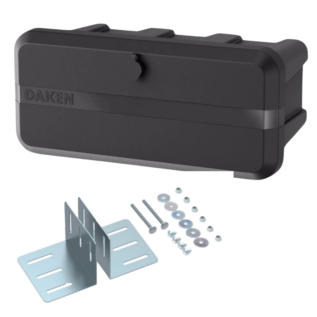 Daken Blackit Lite Caja de herramientas 555 x 255 x 310 mm, caja de herramientas, de plástico, color negro (con soporte de barra de tracción cuadrada)