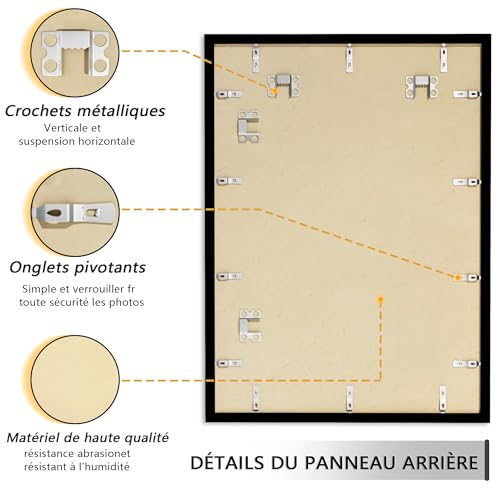 Cadre A1 noir (lot de 3) grand format pour affiche murale horizontale ou verticale - 8