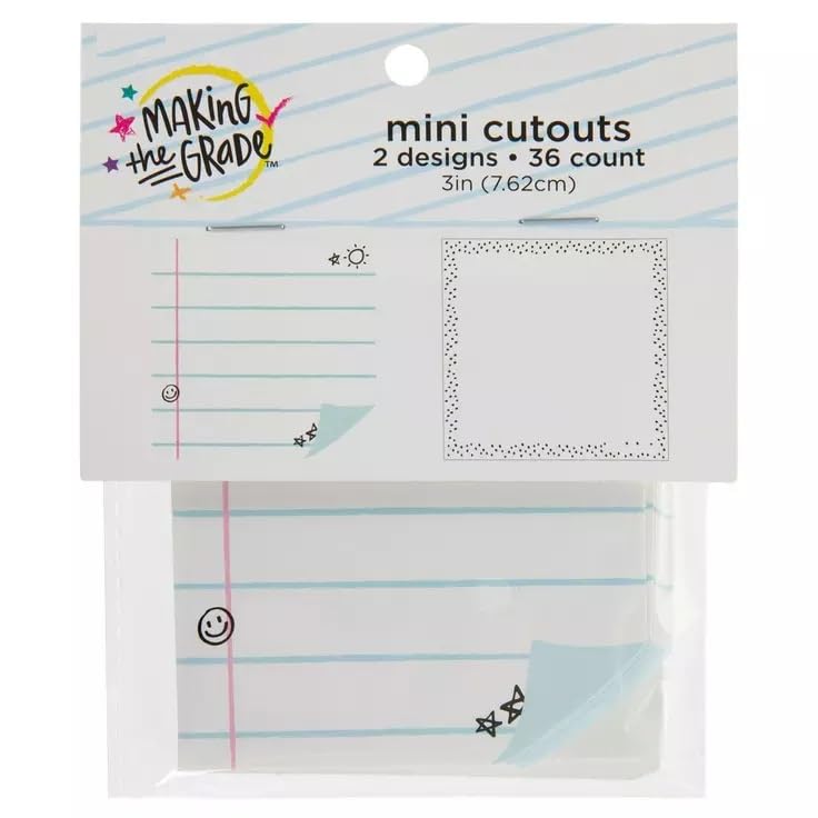 Making the Grade Notebook Paper and Dotted Edge Cutout Student Badge - Mini Bulletin Board Decor Shapes - 36 Pieces image 3