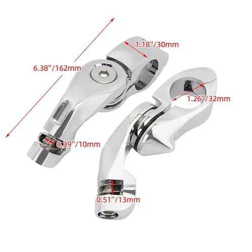 Repose-pieds courts coudés pour Triumph Bobber kit pinces de montage