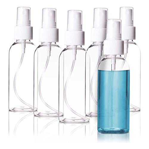 2oz Small Plastic Spray Bottle (8 Packs) Empty Mini Fine Mist Travel Size Atomizer, Tiny Sprayer, Little Spritz for Perfume, Water, Cologne, Alcohol, Samples, Hair