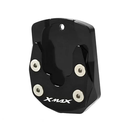 ヤマハ XMAX125/250/300 2017-2021用 オートバイCNCキックスタンドフットサイドスタンド延長パッドプレートブラケット(Black)
