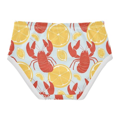 Wusikd Red Lobster Girls' Underwear Cotton Lemon Slices Girls Briefs Soft Toddler Underwear 2T2