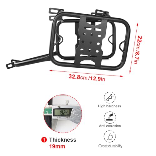 Porta alforjas Xitomer para motocicleta KLR650 2022-2026 y KLR650 Adventure, estructura de tubo de hierro negro resistente a la corrosión miniatura 3