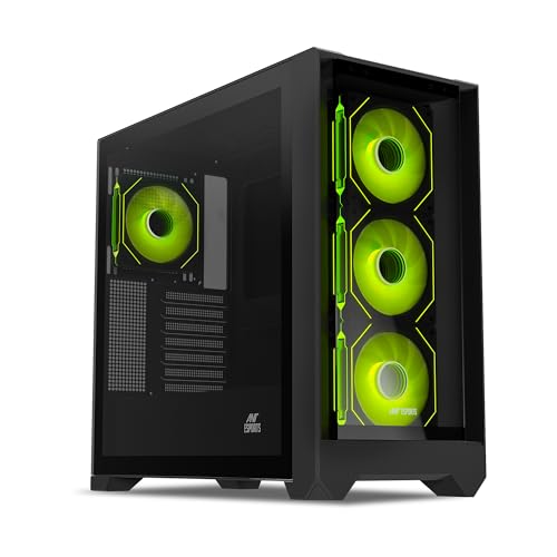 Image of Ant Esports 621 C3 ATX Mid-Tower Computer Case /Gaming Cabinet with Type-C | Support ATX, Micro-ATX, Mini-ITX | Pre-Installed 4 Rear ARGB Infinity Mirror Fans (Black)