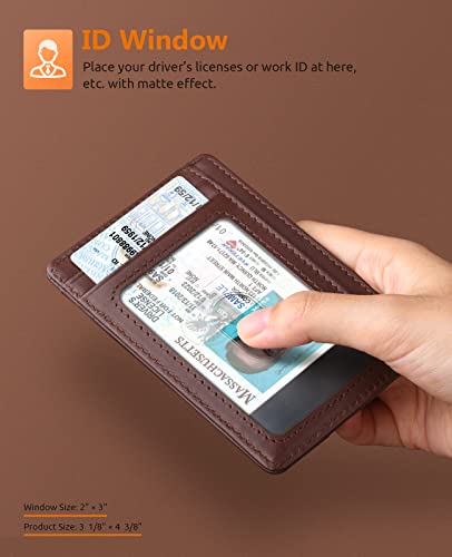 Buffway Slim Wallet For Men Or Women Minimalist Small Leather Front Pocket Wallets With Rfid Blocking And Gifts Box - Bassa Coffee #TOP3