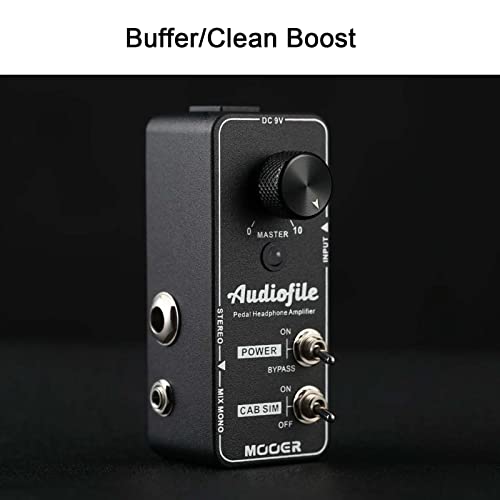 Image of MOOER Micro Guitar Pedal Audiofile Headphone Amp Analog, Access to Effects Circuits, Buffer /Clean Boost for Electric Guitar /Bass