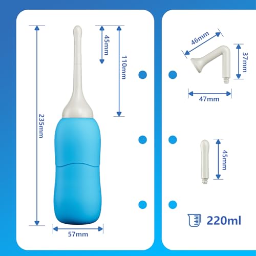 Analdusche für Analverkehr Podusche für Frau - 220ML Po Dusche mit Doppeldüse Intimpflege Damenu Intimdusche Wochenbett Einlaufgerät Darmreinigung Klistier zur Darmspülung Analdusche für Männer & Frau