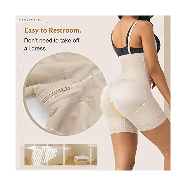 FeelinGirl-Shapewear-for-Women-Seamless-Firm-Triple-Control-Faja-Plus-Size-Thigh-Slimmer-Tummy-Control-Body-Shaper FeelinGirl Shapewear for Women Seamless Firm Triple Control Faja Plus Size Tummy Control Body Shaper Skin S