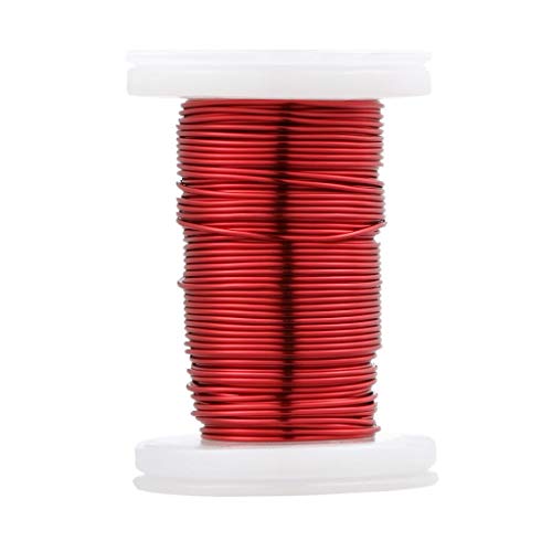 Image of BNTECHGO 22 AWG Magnet Wire - Enameled Copper Wire - Enameled Magnet Winding Wire - 2 oz - 0.0256 inch Diameter 1 Spool Coil Red Temperature Rating 155℃ Widely Used for Transformers Inductors | 22 Gauge Enameled Copper Coil Wire Widely Used For Transformers, Inductors, Speakers, Electromagnets, Educational Experiments