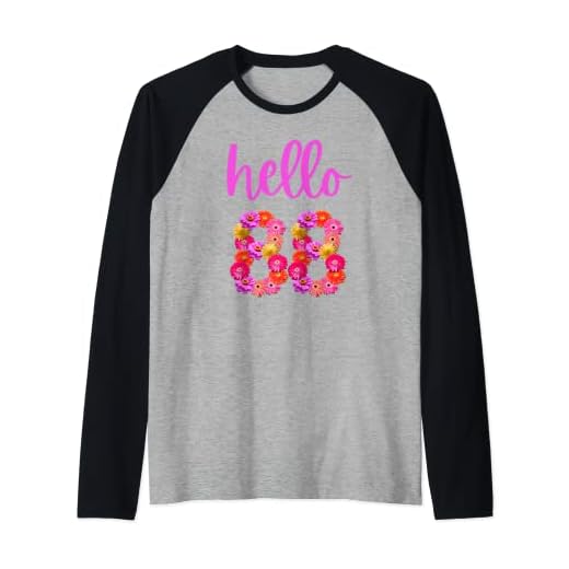 Flor de cumpleaños de 88 años Hola 88 es mi cumpleaños 88 Camiseta Manga Raglan