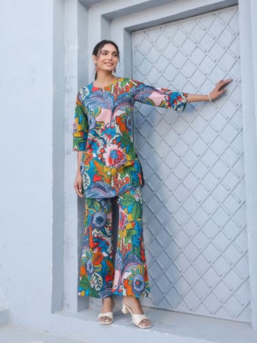 Image of Trendy Queen Co Ord Set | Casual Wear Pant Top Set | Fancy Co-Ord Set | Full Pair Set | Coord Sets for Women | Top Pant Set (SD817)