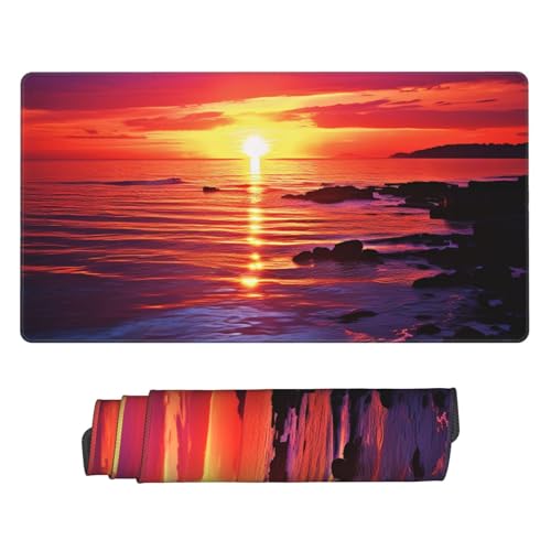 Tapis de bureau étendu mer calme pour ordinateur portable et jeu
