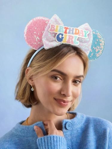 Image of DRESHOW Mouse Ears Bow Headbands Glitter Party Decoration Cosplay Costume for Women