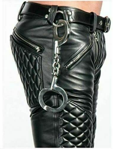 Mount Helicon Men's Thick Cowhide Leather Pants Trouser Jeans BLUF Gay3