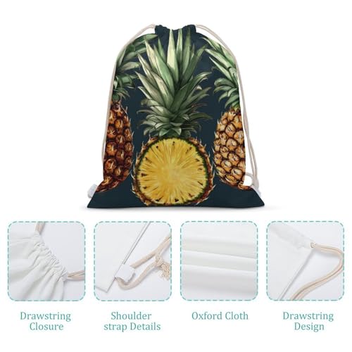 Drawstring Bag Backpack Pineapple Sackpack Foldable String Bags Sports Gym Bag for Shopping Yoga4