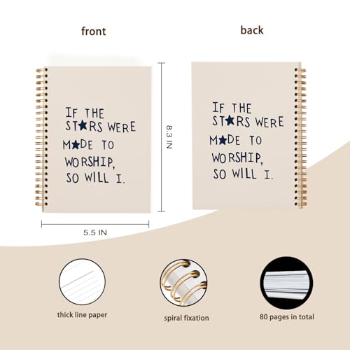 Journal biblique pour prise de notes hold fizz | Carnet chrétien à spirale format A5