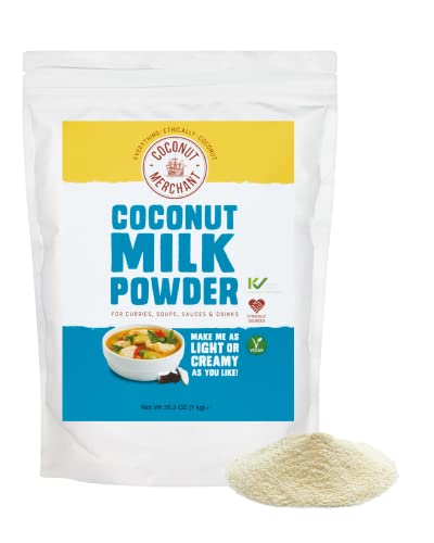 1kg Coconut Merchant Latte di cocco in polvere Alternativa vegana al latte in polvere | curry, zuppe, salse, frullati e bevande | Vegano | Approvvigionamento etico | Bevilo, aggiungilo, mescola