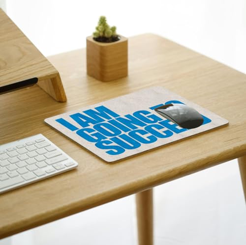 Image of My Print Shop Motivational Quote Printed Mouse Pad for Laptop & Computer | inchI Am Going to Succeed inch Design | 9 x 7.5 Inch | 3mm Thick Non-Slip Rubber Base Mousepad for Office, Study & Gaming