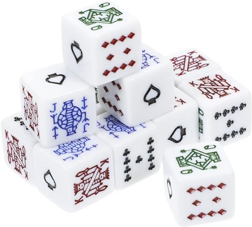 Poker Dice, 12 Pcs Liars Dice, 16mm 6- Sided Poker Dice for Poker Game and Card Games Birthday Party Games