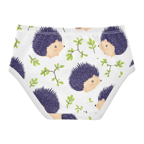 Cute Hedgehogs Leaves Little Girl Panties Toddler Underwear Floral Cotton Bright Undies Kids Briefs 2t2