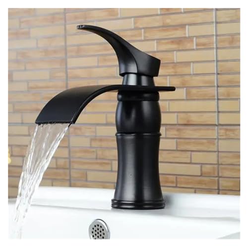 Robinet de cuisine noir au design cascade élégant pour vasque et évier