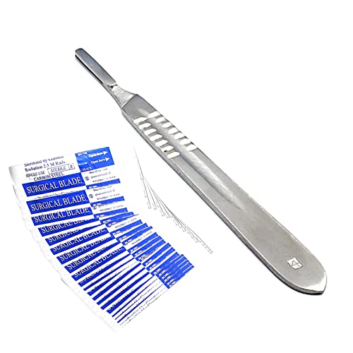 AAProTools Scalpel Handle #4 With Blades Carbon Steel 20pc #20 Blades