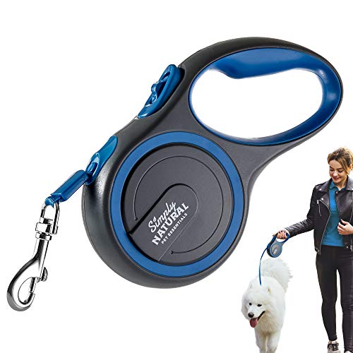 Simply Natural trela para cães correia retrátil extensível de 3 metros para cães até 15 kg com bloqueio e libertação tátil para cães mais fortes
