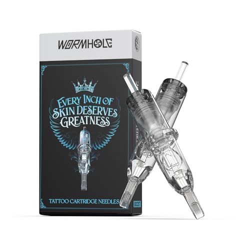 Image of Wormhole Tattoo Cartridge Needles 20PCS Disposable # 12 Magnum Tattoo Needle Cartridges Compatible with Standard Tattoo Machine for Coloring Small Areas and Fine Shading Tattoo Supplies (1207M1)