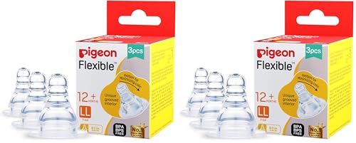 Image of Pigeon Peristaltic Nipple LL Y Cut,for 12+ Month Babies,BPS Free,BPA Free,Pack of 6