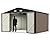 Greesum Outdoor Storage Shed 10 x 8 ft. Utility Tool Shed Metal Storage Garden Shed with Door & Lock for Patio Storage, Brown