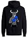 Boxeo Bull azul Boxeo Guantes Defensive Stance Unisex Full Zip Hoodie