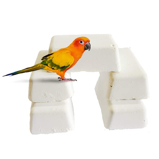 Natural Mineral Block Added with Cuttlefish Bone for Birds 140 Gram (2 Piece) for Finches, Budgies, Conures, Lovebirds, Cockatiels, African Grey, Macaws, Cockatoo, Eclectus, All Life Stages
