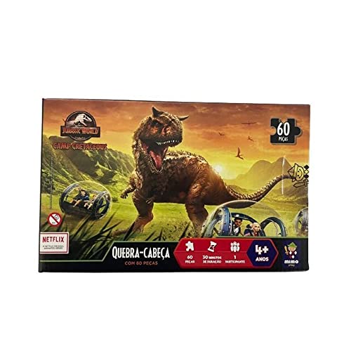 QUEBRA CABEÇA 60 PÇ - ATAQUE CARNOTAURO JURASSIC