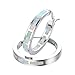 Life Stage White/Blue Created-Opal 925 Sterlg Silver Round Hoop Dangle Earrings Women's Fashion Jewelry White one Size