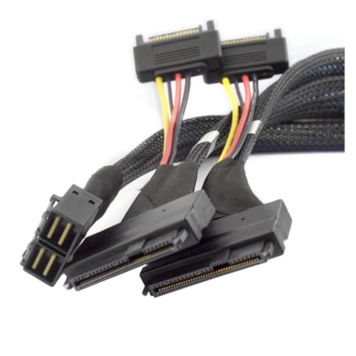 Cable adaptador S/AS HD SFF-8643 a S/AS SFF-8639 con SATA 15P 1m miniatura 2