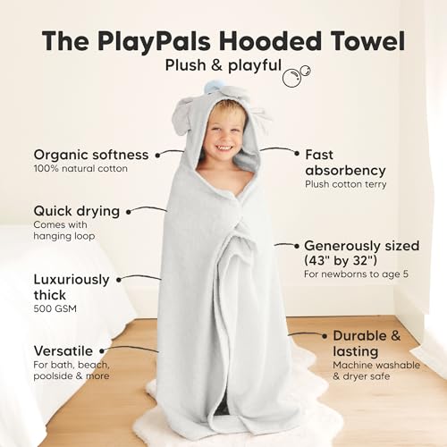 Image of KeaBabies Organic Baby Towel with Hood for Girls, Boys, Soft (Ethan)