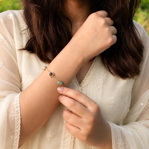 Image of Astrotalk Dhan Yog Bracelet |Attracts Wealth & Prosperity | Manifest Wealth with Citrine, Jade, Tiger Eye, Clear Quartz & Pyrite Stone | Bracelet for Man & Woman | Gift for Man & Woman