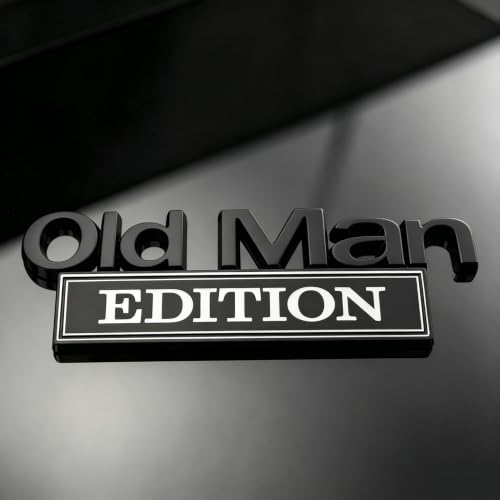 Image of 3D Old Man Edition Chrome Emblems Badges Sticker Car Vehicle, Truck, Motorcycle, RV, Scooter, SUV, Door, Window, Room, Wall and More Decoration (Black Eedition)