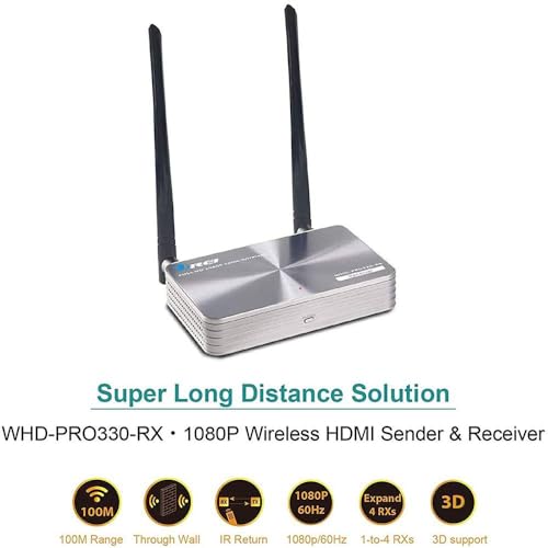 image for OREI Wireless HDMI Extender Transmitter & Receiver - Upto 330 Feet - L