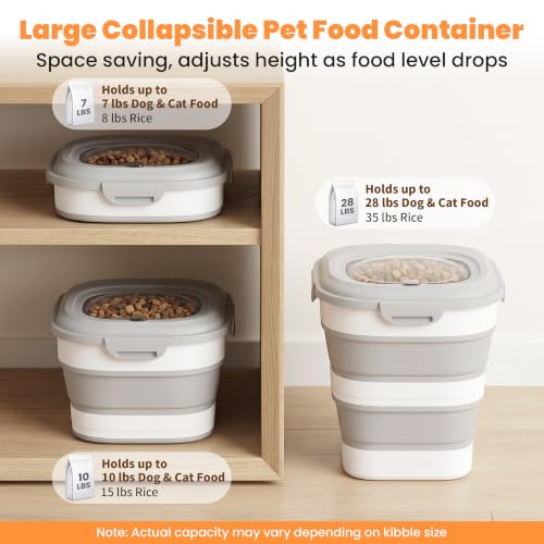 28 Lbs Dog Food Storage Container, Collapsible Cat Food Container - Image 2