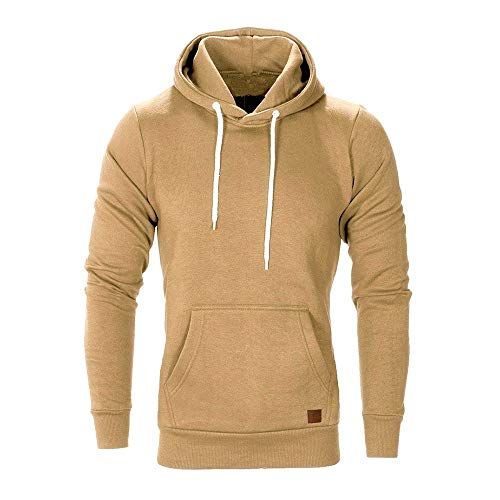 FZAI 2020 New Hoodies Sweatershirt Men's Autumn Winter Slim Fit Solid Color Long Sleeve Pullover Tops Shirt Coats for Men
